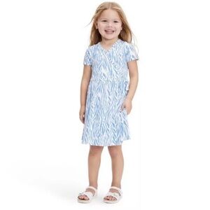 DVF for Target Girl Short Sleeve Sea Twig Blue Wrap Dress